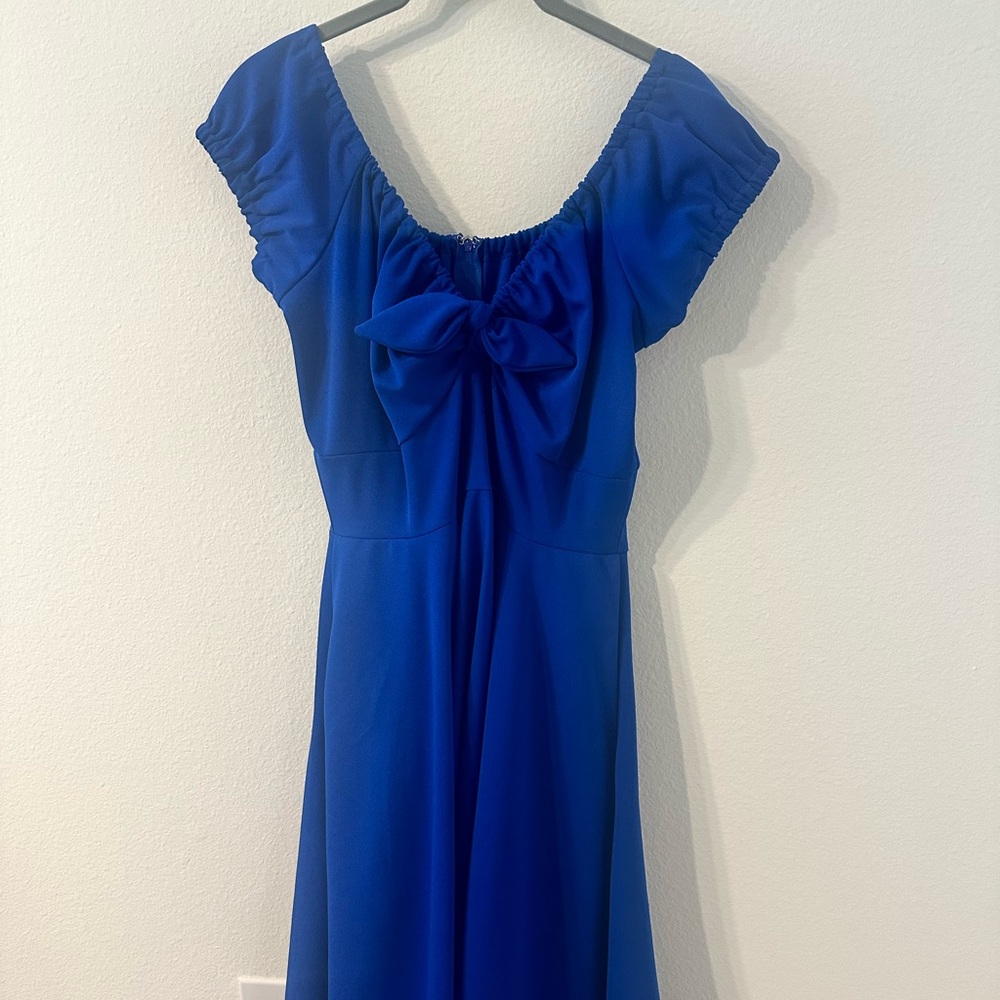Pinup Girl Clothing Natalie Dress Royal Blue Crepe NWT